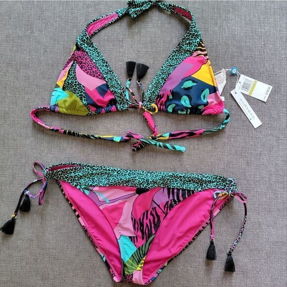 Bleu Rod Beattie Other - Bleu Rod Beattie Run Wild Triangle Bikini Top Tie side Hipster bottom Se…